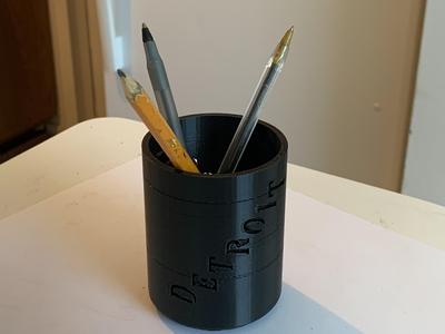Detroit pen and pencil holder