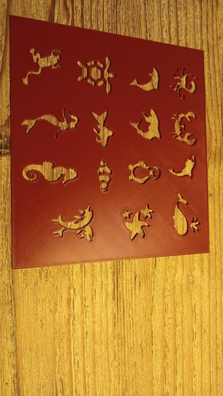 Sea creatures stencil drawing template