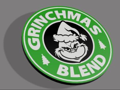 Christmas Grinch Starbucks Coaster