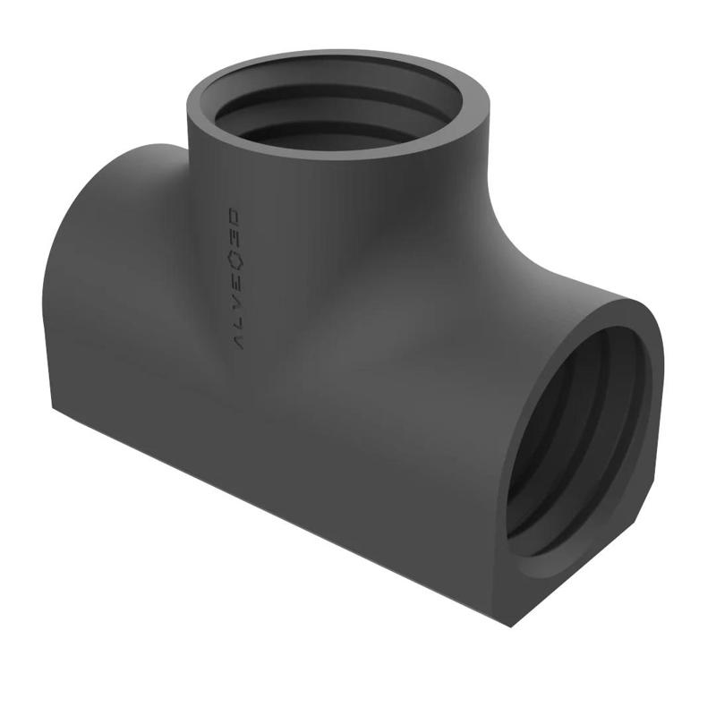 T-fitting (3 directions) for 76 mm semi-rigid pipe in 1 piece