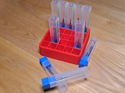Endmill Bit Plastic Container Grid Storage Holder Organizer