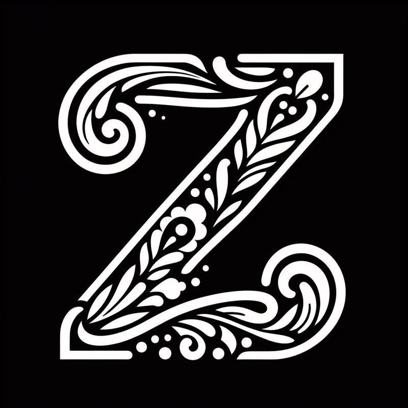 Frottage creation: letter Z (version 11)