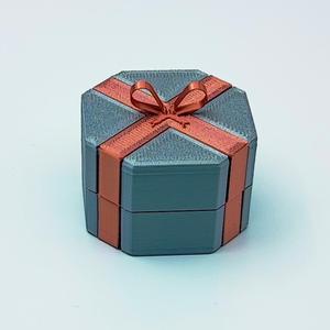 Jewelry gift box, octogonal shape, 3 cm in height
