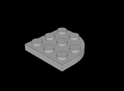 Lego Compatible (30357.dat) Plate  3 x  3 with  2 x  2 Corner Round