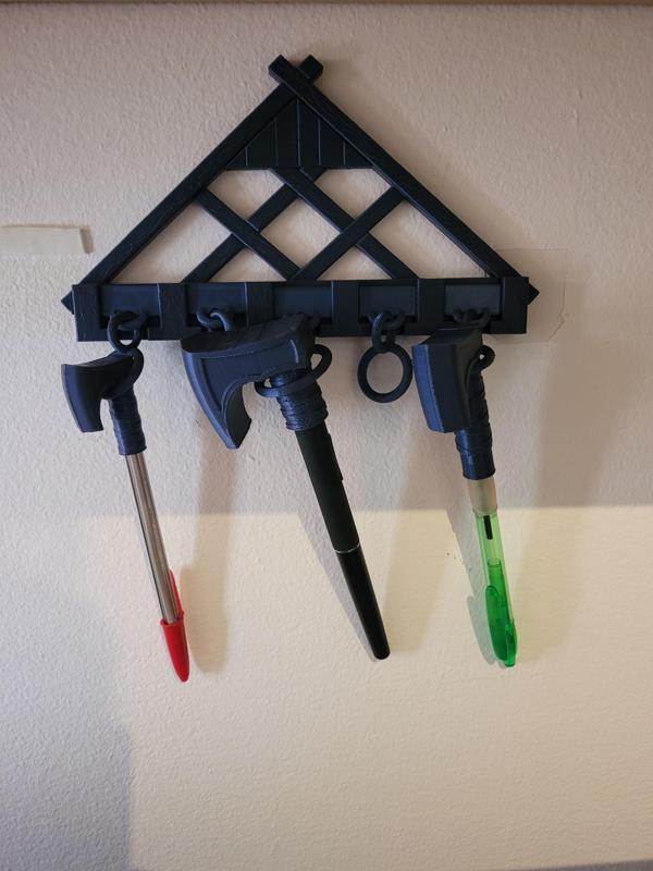 Viking Pen Stand + pen axe caps