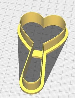 Heart on stick cookie cutter