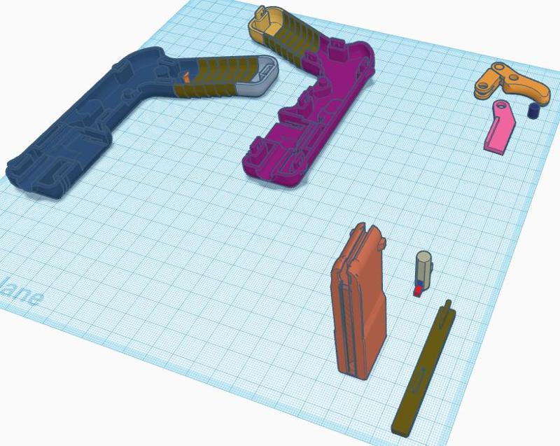 Almost fully 3d printed working airsoft pistol