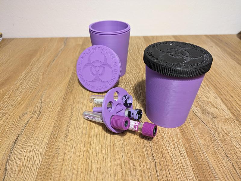 Blood sample shipping container, specimen shipping cup