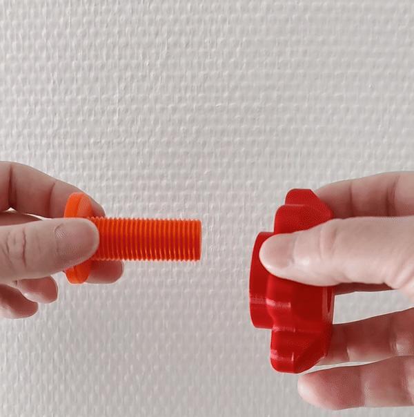 Versuch einer gedruckten Schnellspannmutter/ Trial of a printed quick-release nut