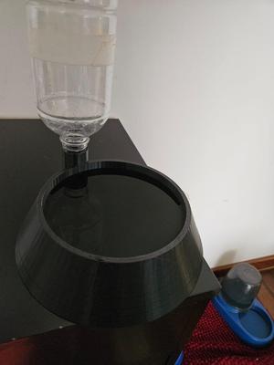 Pet Water Bowl with Soda Bottle Attachment