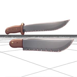 Stylized Combat Knife 3D Model STL Printable