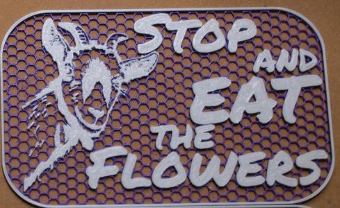 Stop and Eat the Flowers sign