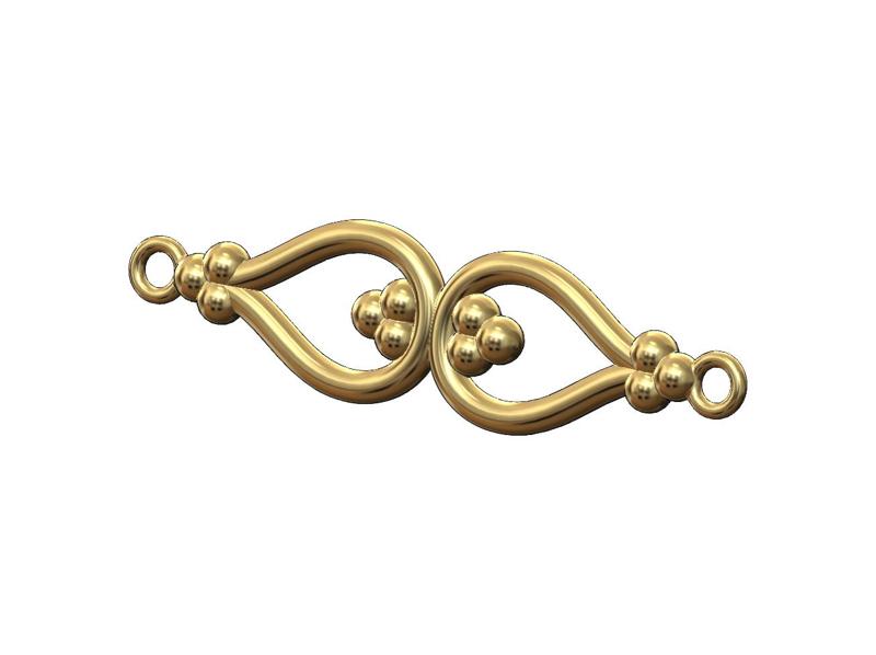 Mirrored bead crown vintage pendant charm 3D print model