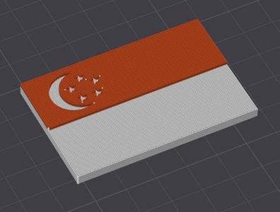 Singapore Flag - Pin or card Version 1 - Filament Change for lesser waste