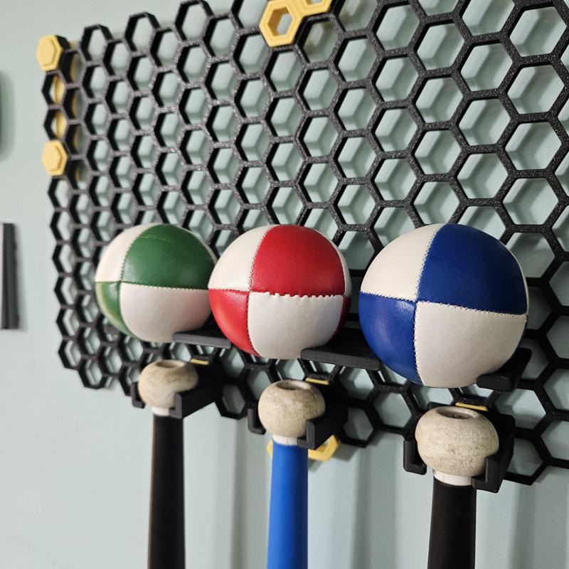 Juggling Ball Shelf - Honeycomb Wall Storage