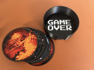Video games 80's coasters + holder