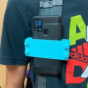 Backpack phone holder