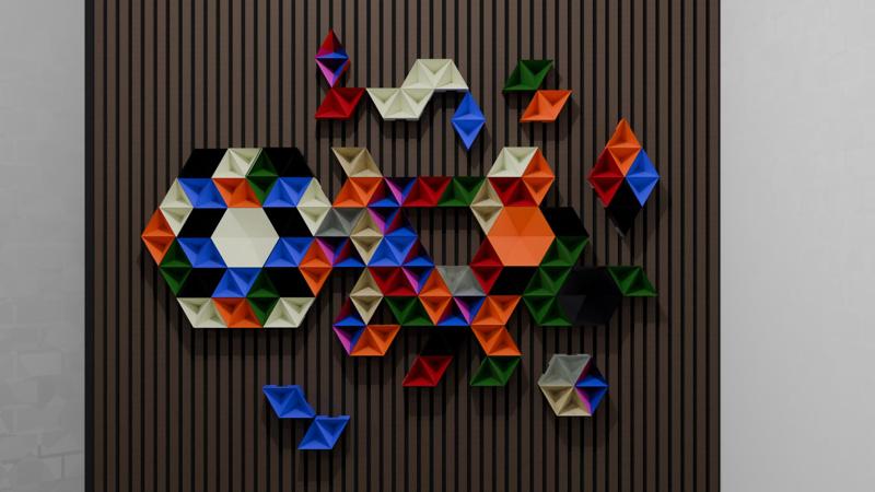 Connectable Inverse Tetrahedrons for Wall Art, Creative Shelves, Geometric Logo's, and more...