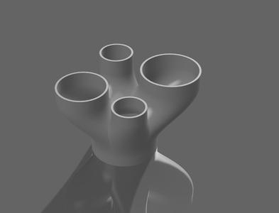 Parametric Four Way Splitter Pipe or Hose Fitting