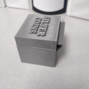 Print in Place storage, coin, paperclip Box with Flip open Top D-Ring - TinkerCad Designed