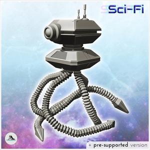 Surveillance drone with quadruple tentacles (1) - Future Sci-Fi SF Post apocalyptic Tabletop Scifi Wargaming Planetary exploration RPG Terrain