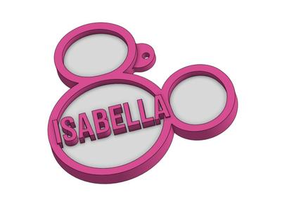 POPULAR NAMES 2024 -ISABELLA-  MICKEY MOUSE KEYCHAIN