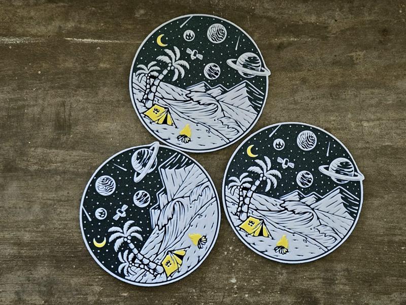 "Cosmic Campsite" - Coaster