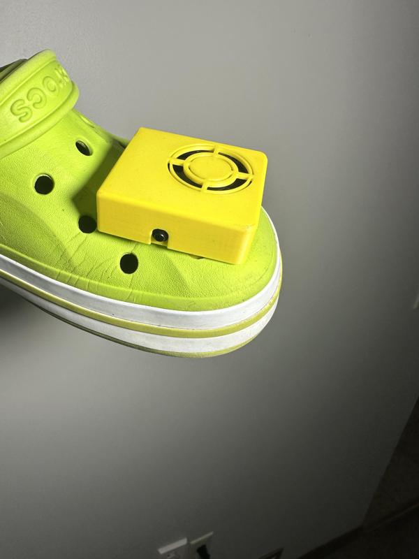 Crocs' Pins with Cooling Fan. Cool crocs. Literally.
