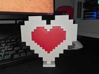 Pixel Art Heart with Stand / Pixel Art Heart