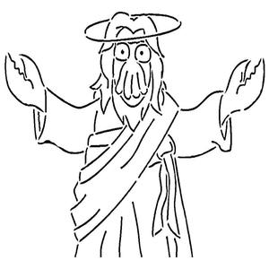 Dr Zoidberg Jesus stencil
