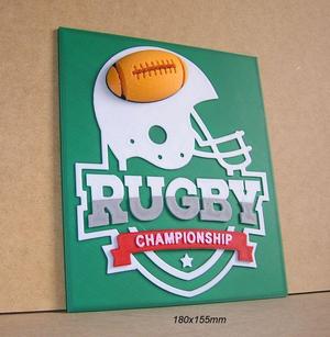 Trophy, Rugby, ball, goal, goalie, stadium, players, tournament, mele, helmet, sign, signboard, 3d printing