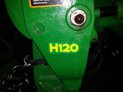 John Deere H120 badge replacement
