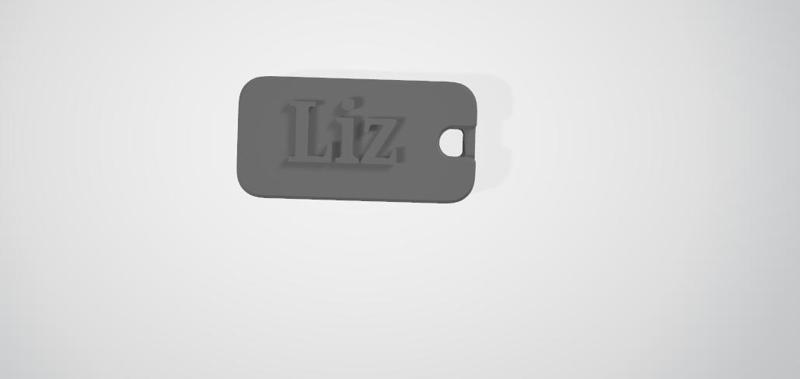 Custom whistle with the name Liz