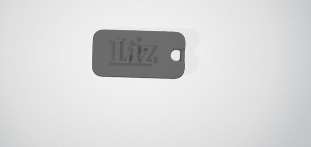 Custom whistle with the name Liz