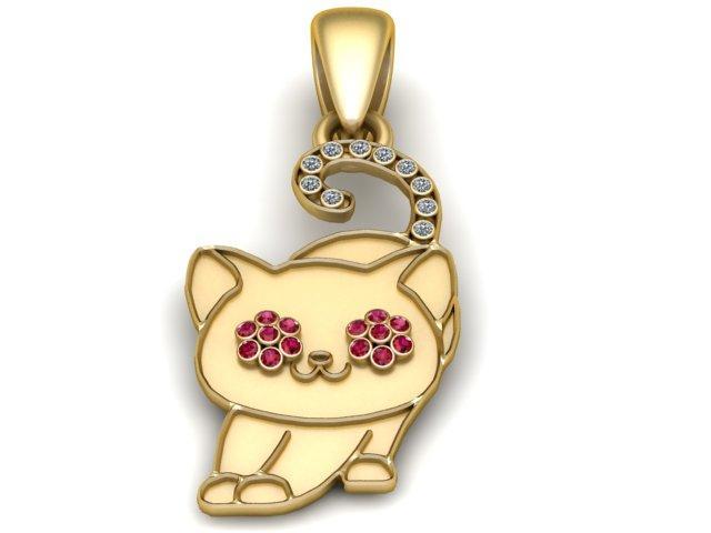 CUTE CAT PENDANT 3D PRINTABLE MODEL