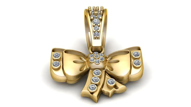 HIP HOP BOW PENDANT 3D PRINTABLE MODEL