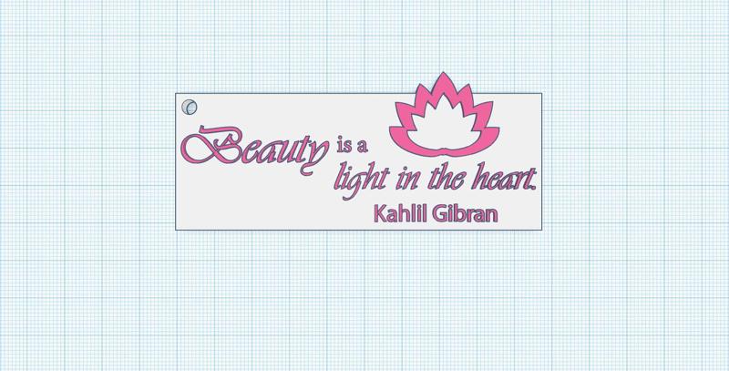 Beauty is a light in the heart and lotus flower -  Inspirational keychains, motivational fridge magnet, quote sayings wall home decor