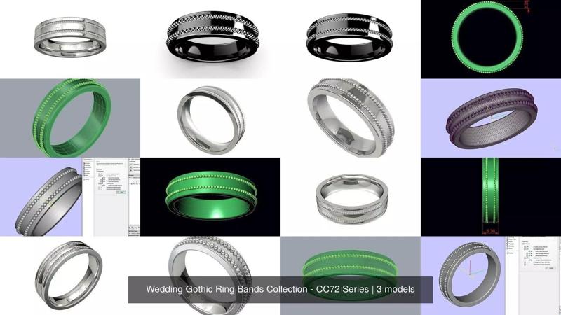 Wedding Gothic Ring Bands Collection - CC72 Series