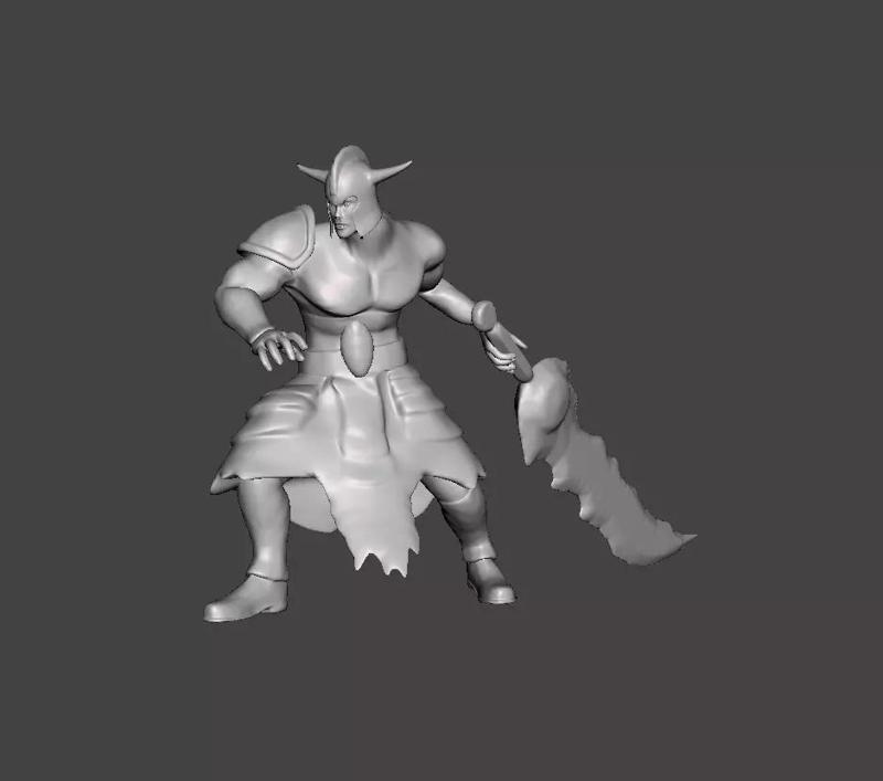 Tryndamere 3D Model man holding sword