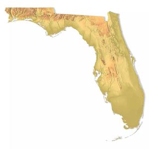 Florida Topographic Map STL Model