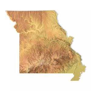 Missouri Topographic Map STL Model