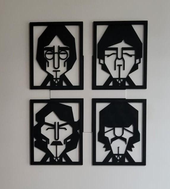 Los Beatles - The Beatles - Siluetas de sus integrantes