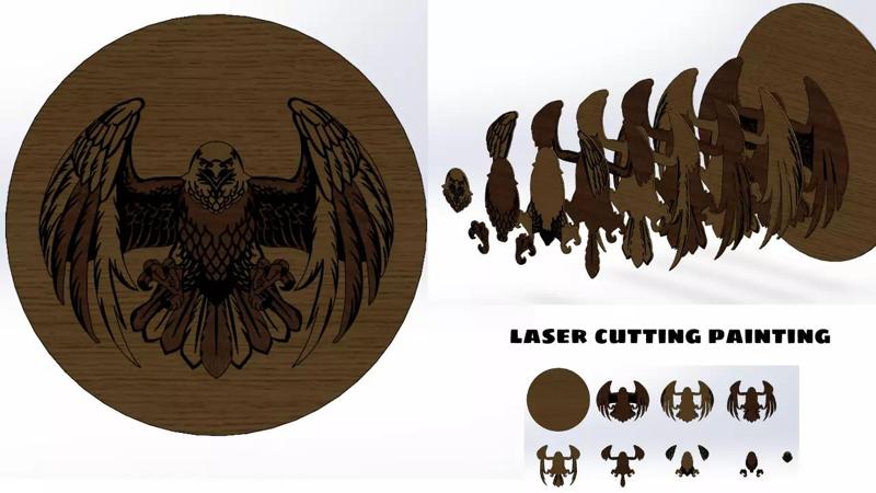 eagle bird laser cutting model