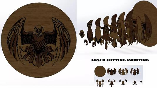 eagle bird laser cutting model