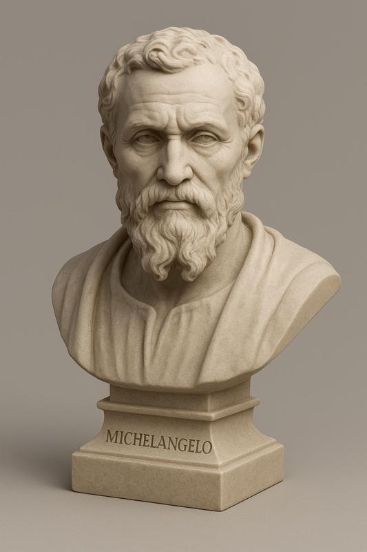 Michelangelo Buonarroti Bust – Historical Figure Sculpture