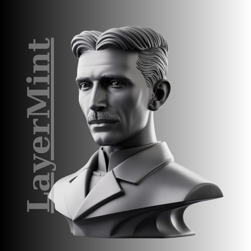 Nikola Tesla Bust – High Detail 3D Printable STL Model for Resin & FDM Printing
