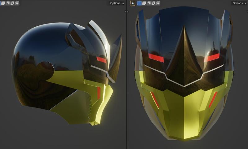 Zyuoh The World from Doubutsu Sentai Zyuohger Black Gold Silver cosplay helmet 3D printable STL file
