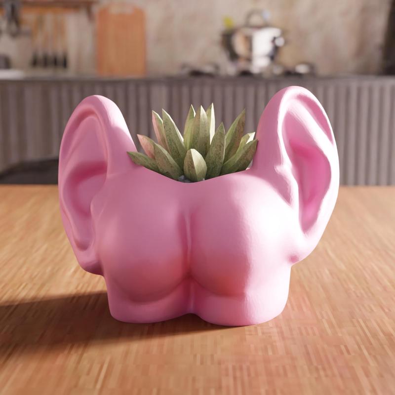 3D Ears and Butt Planter STL File - 117
