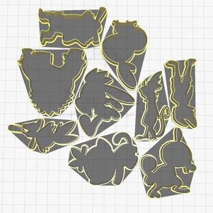 Pokemon Cookie Cutters Starters and Evolutions Gen8