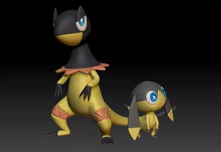 Pokemon Helioptile and Heliolisk